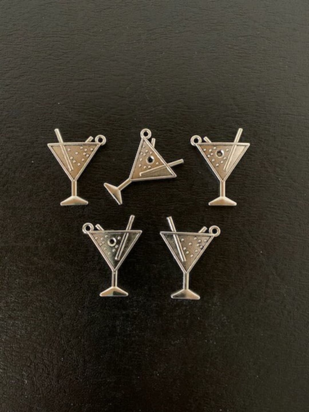 5 Large Martini Glass Charms Martini Glass Charm Martini Etsy