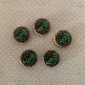 5 victorian ladys boot buttons, boot button, shoe buttons, edwardian shoes, victorian shoes, victorian buttons, edwardian button, green shoe