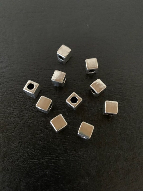 Square silver beads outlet