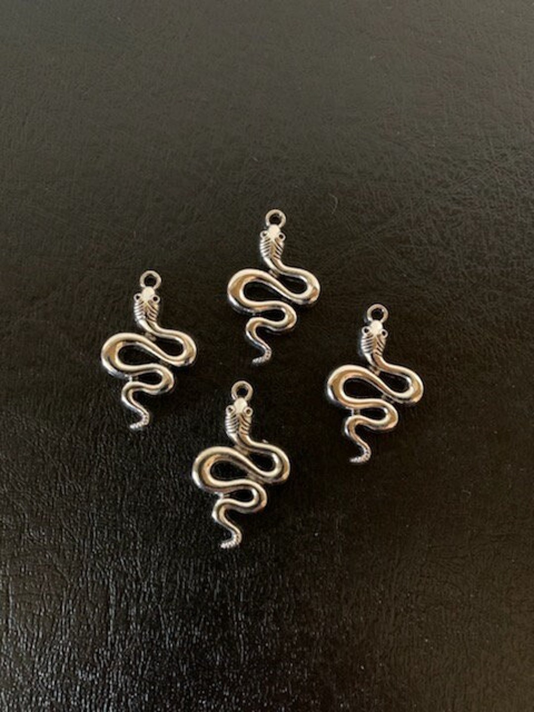 4 Snake Charms, Metal Charms, Charm Bracelet, Snake Charm, Snake Charm