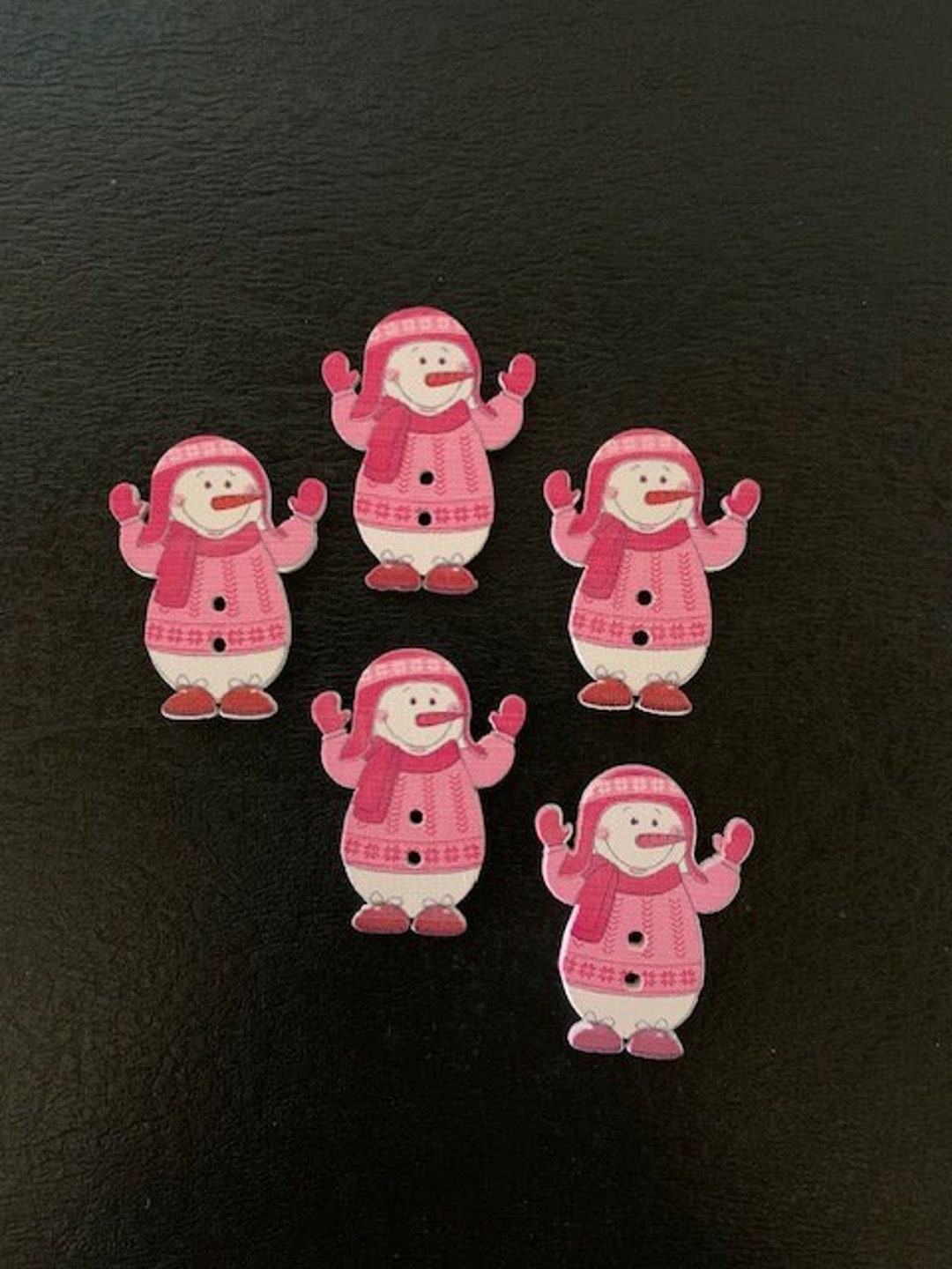5 Snowman Buttons Snowman Buttons Snow Girl Pink Buttons Wood 5 Snowman Buttons Snowman Buttons Snow Girl Pink Buttons Wood