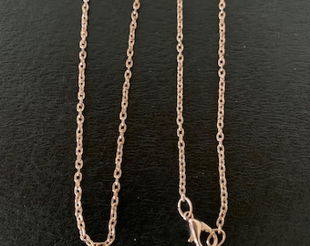 4 - 17.5" rose gold cable chains, rose gold chain, 1.5mm chain, rose gold jewelry, rose gold cable chain, 17 inch chain, necklace chains