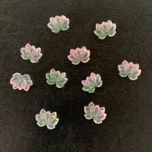 10 random mix snow lotus flower flats, lotus flower, pastel flowers, flower cabochons, flower flat back, dainty flowers, cabochon flower