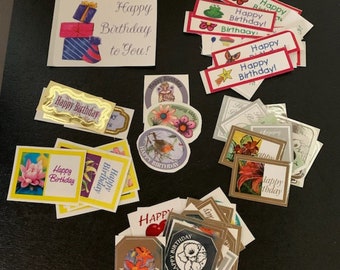 56 birthday stickers, birthday stickers, happy birthday, stickers birthday, card stickers, journal stickers, scrapbook stickers, birthday