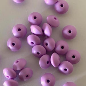 25 purple lentil beads, abacus silicon beads 12mm, abacus bead, silicone bead, silicone beads 12mm, purple saucer bead, purple silicone bead