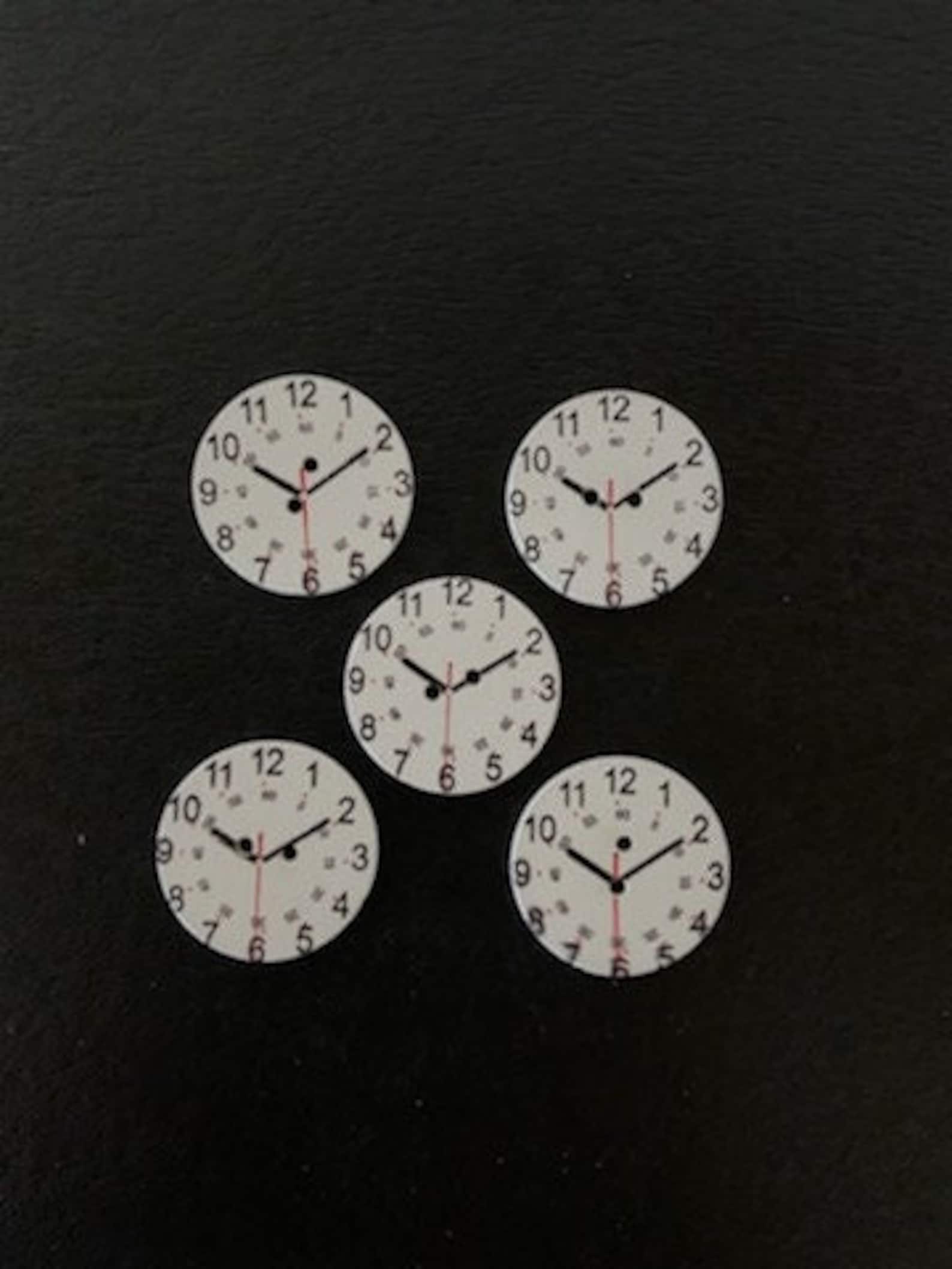 5 Clock Buttons, Clock Button, Button Clock, Button Clocks Wood, Wood ...