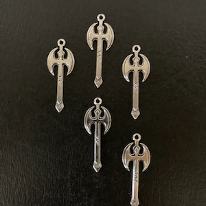 5 silver axe charms, axe charm, ax jewelry, silver axe pendant, silver axe, ax pendant, axe silver pendant, axe jewelry, axe pendant silver