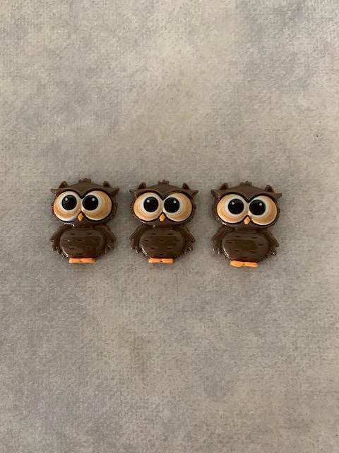 3 owl cabochons, owl cabochon, owl flat, resin owl, miniature owl, cute owl, owls for wreaths, owls 