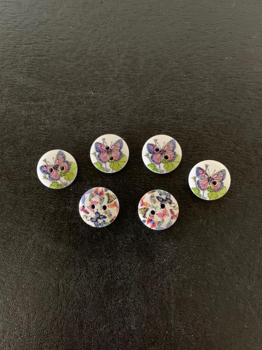 6 Butterfly Buttons, Butterfly Buttons, Button Butterfly, Round Buttons ...