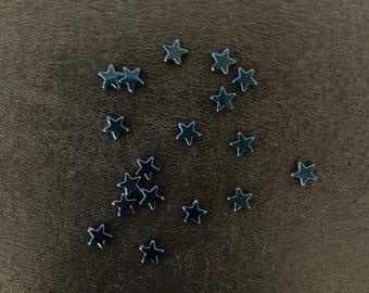 18 mini sapphire blue star beads, blue star bead, star beads, mini star beads, star spacer beads, dark blue beads, sapphire beads, bead star