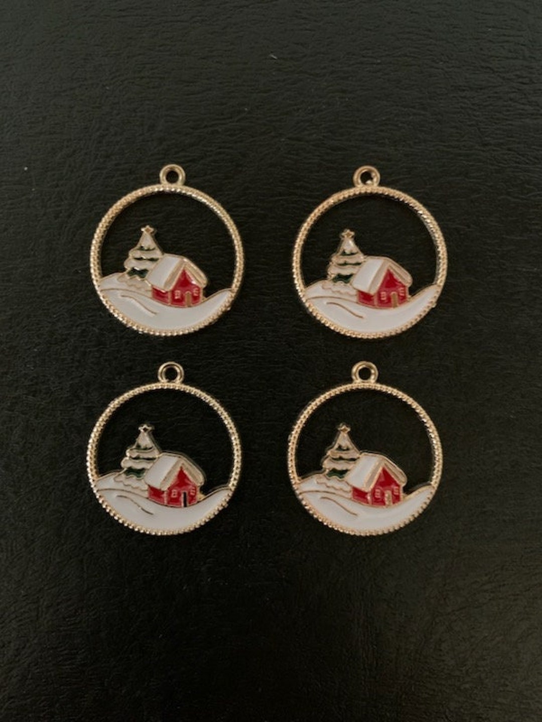 4 Christmas Charms, Christmas Charm, Christmas Pendant, Winter Charm