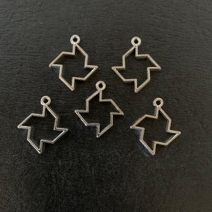 5 silver windmill charms, windmill charm, windmill pendant, windmill jewelry, dutch charm silver, minimalist charm, origami charm, charmpack