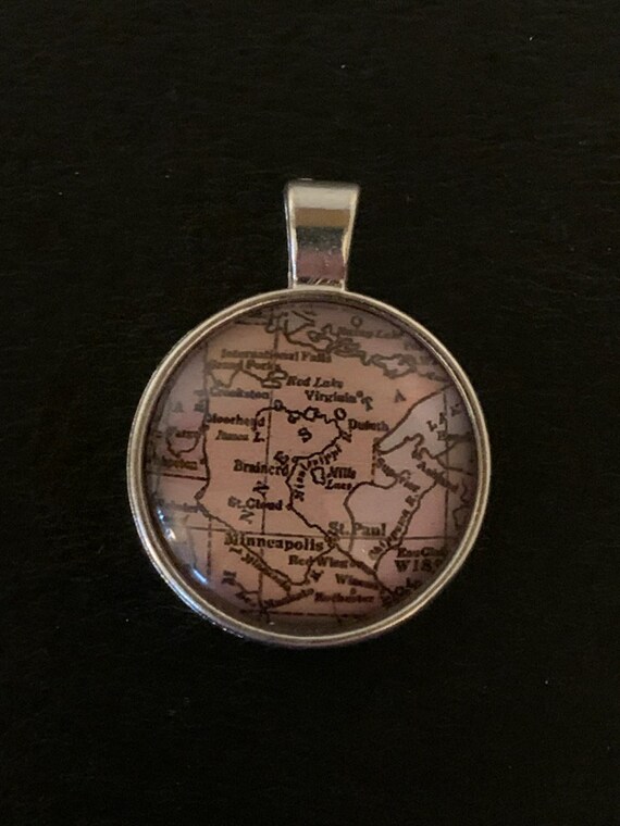 Vintage Minnesota Towns Map Pendants Vintage Minnesota Towns Map Pendants