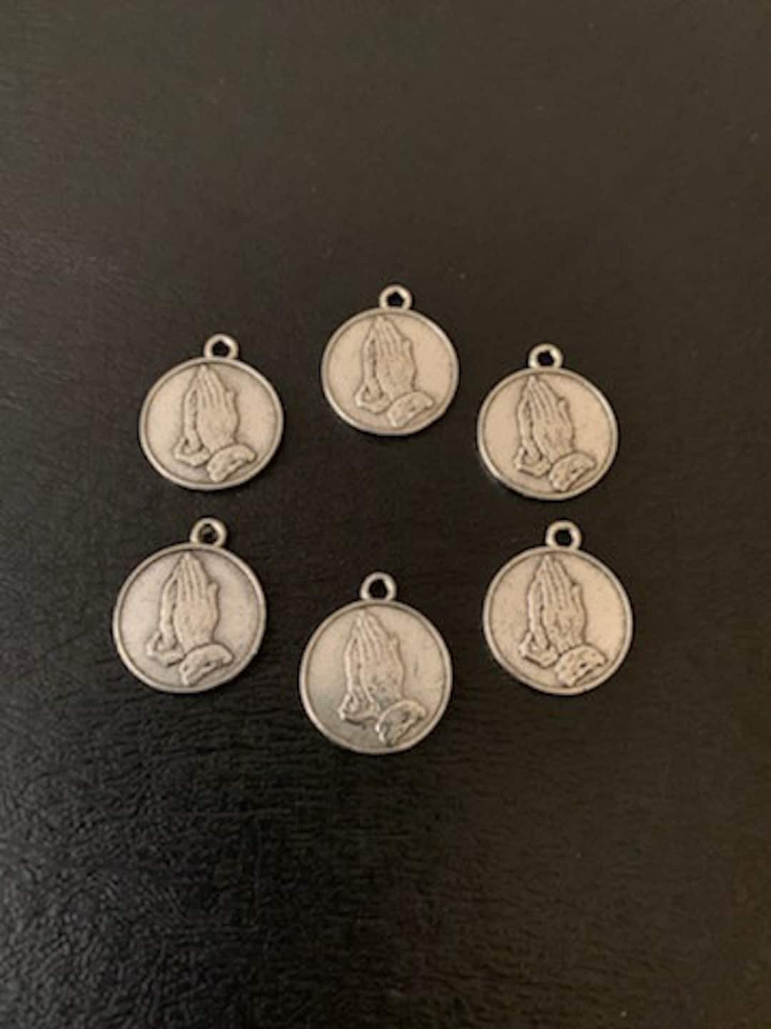 150 Pack Antique Silver Praying Hands Charms - DIY Jewelry Making Supplies For Bracelets & Necklaces