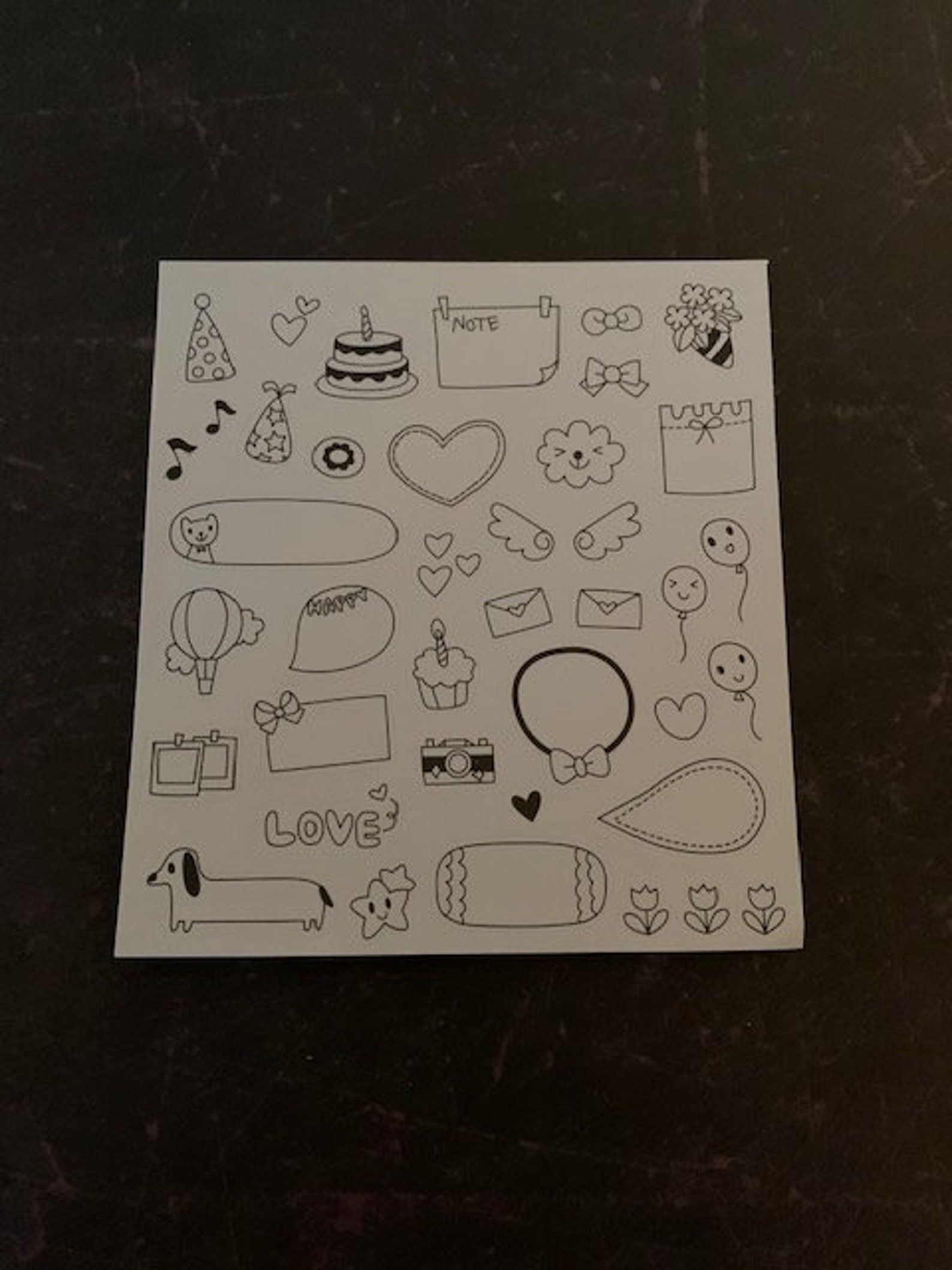 6 sheets art deco stickers deco stickers black white Etsy