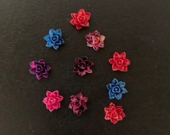 10 random mix flower cabochons, flower cabochon, flower cabachon, flower flat, cabochon flowers, resin flowers, small flowers, flower charms