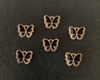 6 black butterfly charms, butterfly charm black, butterfly charm, butterfly charms bulk, charm butterfly, bulk butterfly charm, butterflies