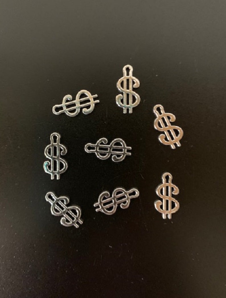 8 Dollar Sign Charms Metal Charms Charm Bracelet Dollar Etsy