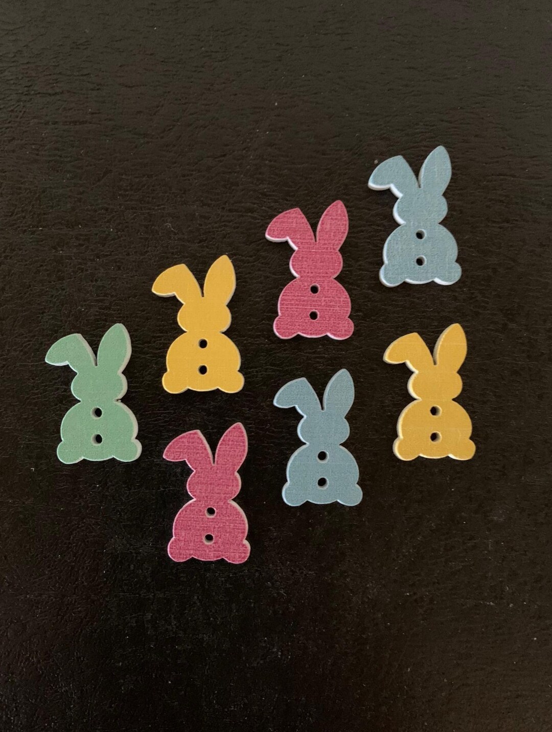 7 Random Mix Rabbit Wood Buttons, Rabbit Buttons, Bunny Buttons, Animal ...