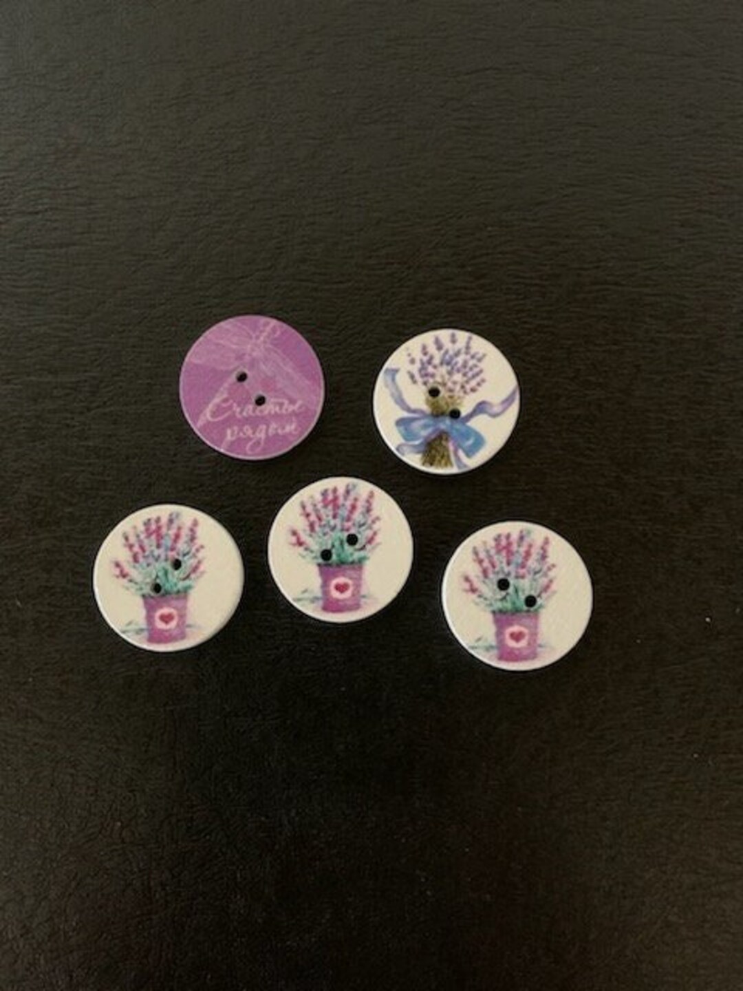 5 Lilac Buttons, Lilac Flower Buttons, Buttons Lilac, Purple Buttons, Flower Buttons, Floral