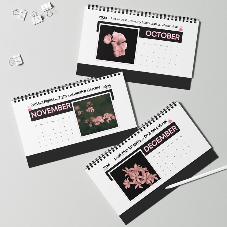 2025 Desk Calendar Monochrome Paralegal for Men or Women Stay Empowered