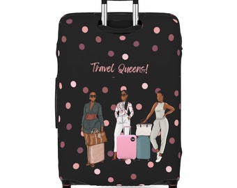 Travel Queens Luggage Cover: Black Stylish Suitcase Protector