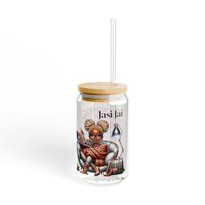 16oz Glass Tumbler with Lid & Straw: "Working On Myself" Drinkware Transparent