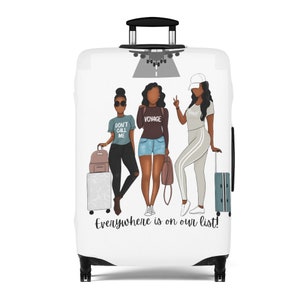 Everywhere is on Our List Luggage Cover: Travel Suitcase Protector