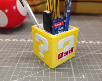 Level-Up Desk Tidy – Classic Pixel Power-Up Personalised Desk Organizer