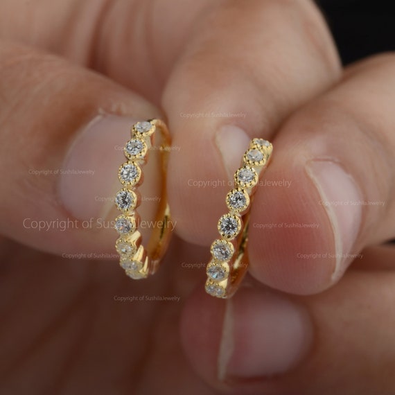 John C Rinker 14k Gold Diamond Eternity Circles Infinity Omega Back Earrings  New | eBay