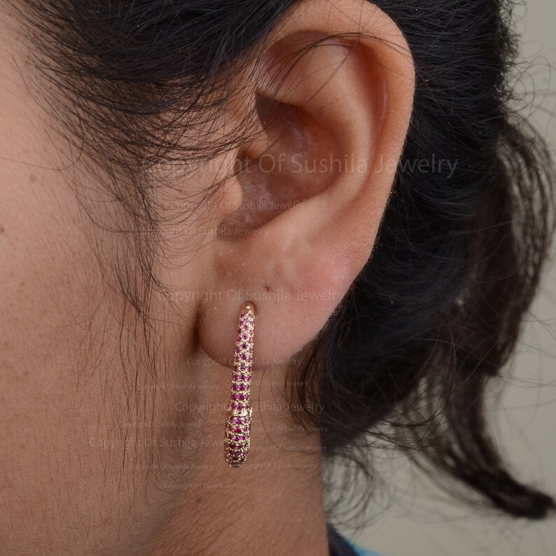 In Stock Safety Pin Dangle Earrings, Solid 14K Yellow Gold Natural