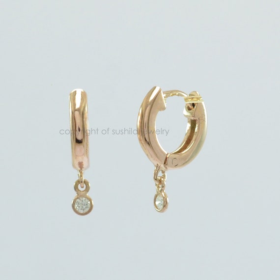 Showroom of Fine jewelry 18 kt real solid yellow solid gold huggie hoop  earrings 2660 grams  Jewelxy  213320