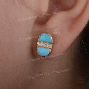 Minimalist Real Sleeping Beauty Arizona Turquoise Gemstone Minimalist Real Sleeping Beauty Arizona Turquoise Gemstone