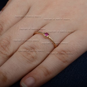 Echter Rubin Edelstein Solitär Ring 14K Gelbgold Hochzeit Band Ring handgemachte Schmuck Juli Birthstone Ring