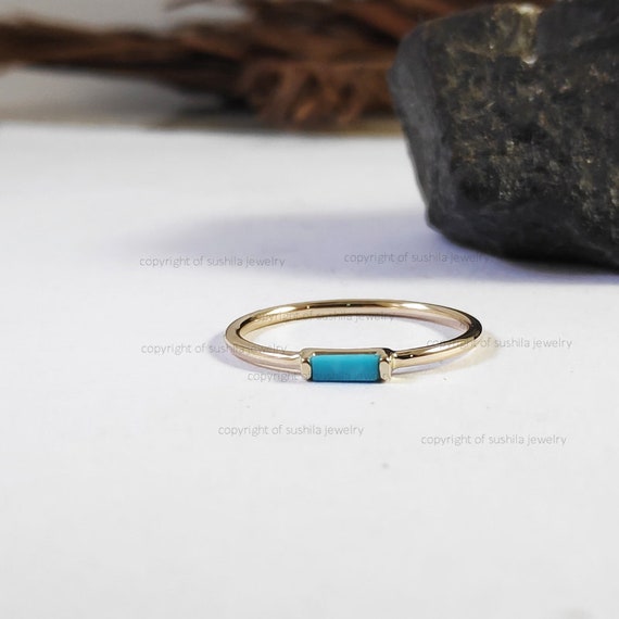 Turquoise baguette ring discount