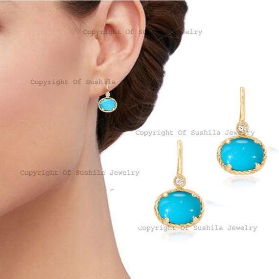 David Yurman 18kt Yellow Gold Petite DY Elements Turquoise Diamond Stud  Earrings - Farfetch