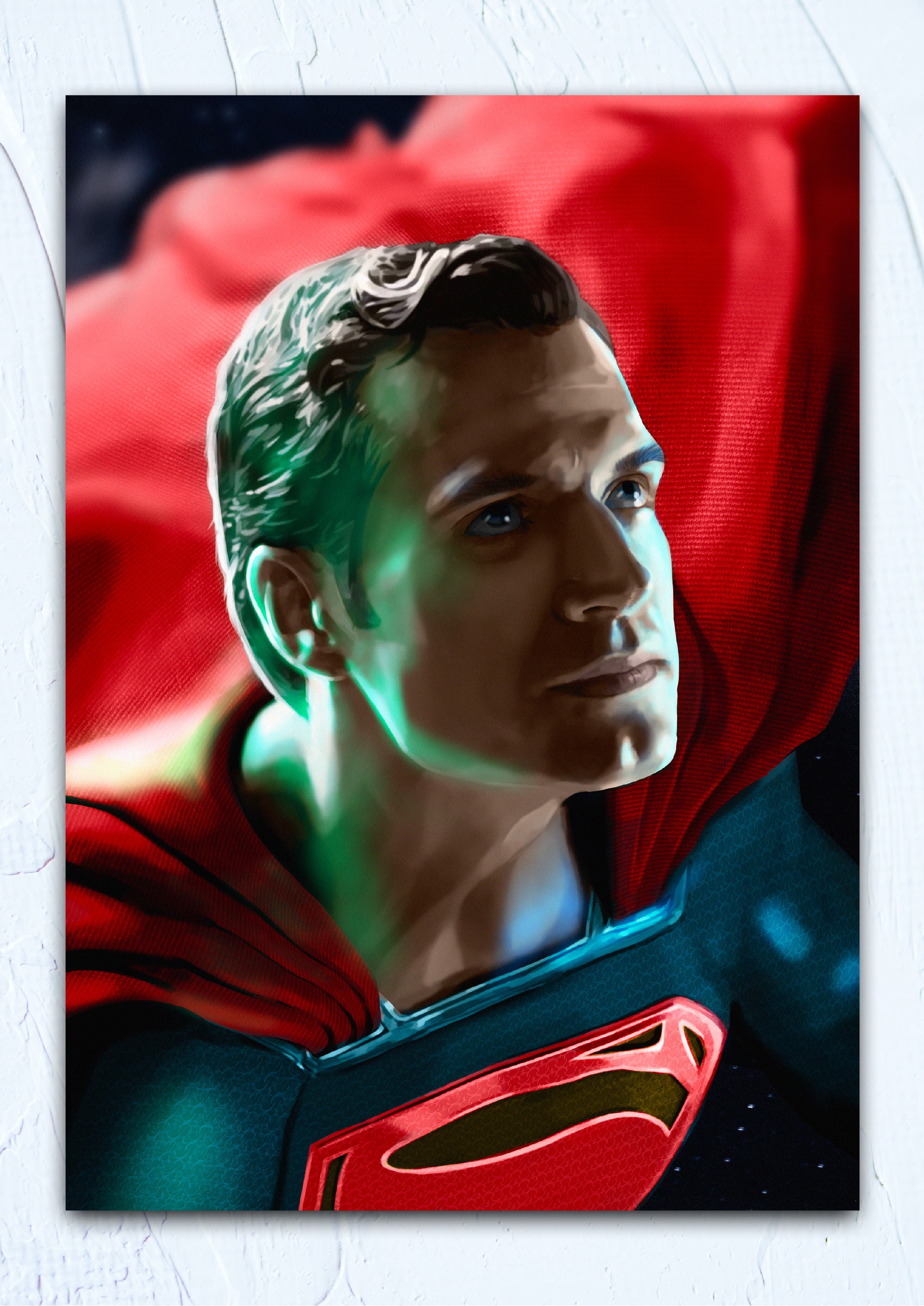 Henry Cavill as Superman poster DC comics original oil style art poster 2023