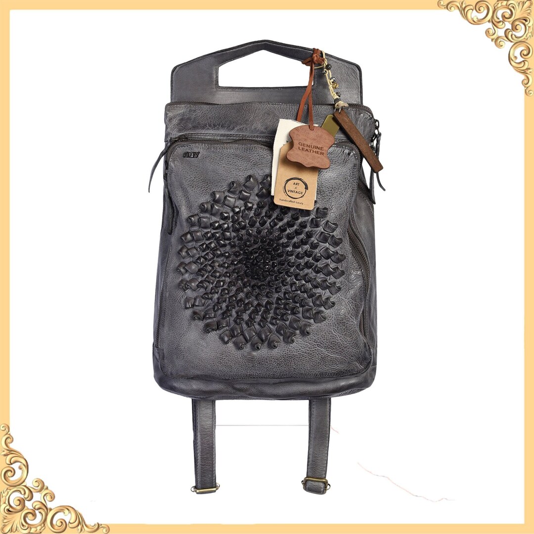 ART N VINTAGE Genuine Leather Backpack Bag for Women Vintage Etsy