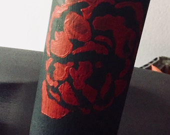 Acrylic painted glass vase