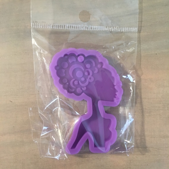 SMALL Swirl Afro girl keychain mold
