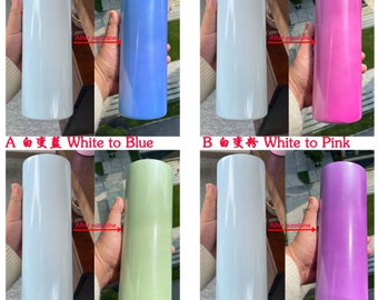 20oz uv sublimation tumbler white to pink