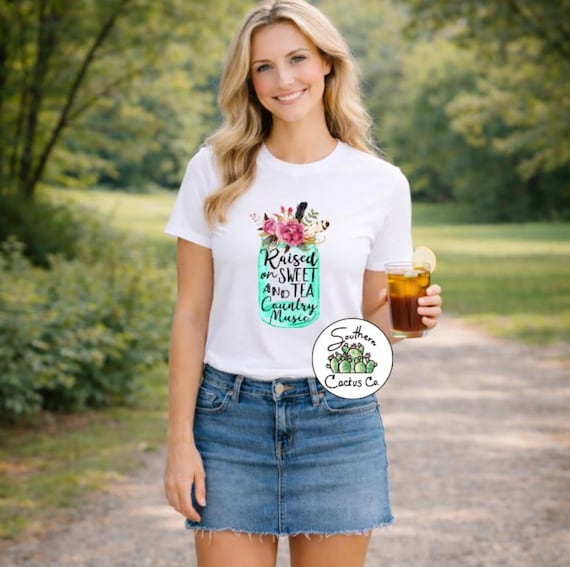 Raised on Sweet Tea and Country Music Shirt | Southern Graphic Tee | Country Girl Shirt | Sweet Tea Shirt | Western Lifestyle Tee