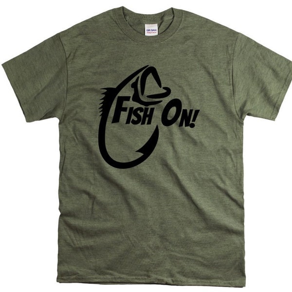 Fishing Shirt, Fish On Shirt, Kids Fishing Shirt, Fishing Shirts for Men, Husband Gifts, Youth Tshirts, Men's Graphic Tees, Dad Shirt