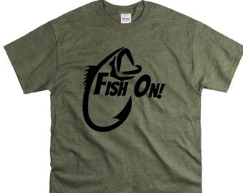 Fishing Shirt, Fish On Shirt, Kids Fishing Shirt, Fishing Shirts for Men, Husband Gifts, Youth Tshirts, Men's Graphic Tees, Dad Shirt