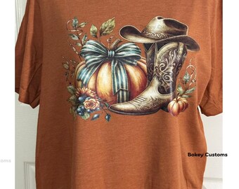 Fall Y'all Shirt, Floral Boots, Womens Fall Shirts, Pumpkin Season, Fall Vibes Shirt, Trendy Graphic Tees for Women, Fall Pumpkin Shirt