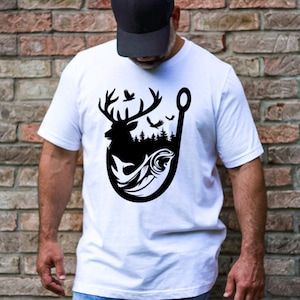 Fishing Shirt - Deer Hunting Shirt - Hunting Shirts for Men - Men&#39;s Shirts - Deer Hunting - Fishing Tshirt - Gifts for Him - Dad Shirt