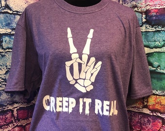 Creep It Real - Halloween Tees - Spooky Season - Womens Halloween Shirts - Creepy Shirt - Halloween Outfits - Halloween Funny Shirt