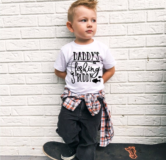 Daddy's Fishing Buddy Fishing Shirt for Kids Toddler Fishing Shirt