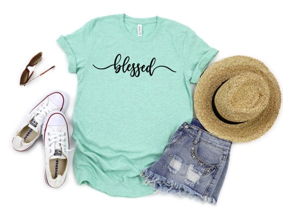 Blessed Shirt, Religious Shirt, Christian Shirts Women, Womens Graphic Tees, Gift for Her, Mom Tees, Christian Gifts, Womens Tees, Blessed