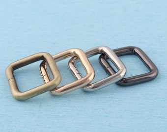 1"inch(25mm) rectangular ring ,6pcs non-welded adjuster connector ring strap buckle for Bag Belt Strap purse rings-black/gold/bronze/silver